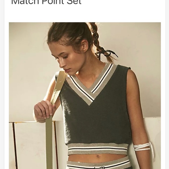 🎾 BNWT Free People Match Set Two Piece Outfit 🎾 Size Small MSRP $128 Ivo… - Picture 8 of 14